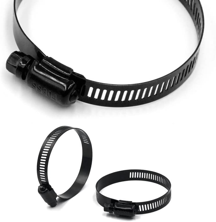 ISPINNER 2pcs 2.5 Inch Stainless Steel Adjustable 40-64mm Size Range Worm Gear Hose Clamp, Fuel Line Clamp for Plumbing, Automotive and Mechanical Application (Black) - Image 3